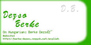 dezso berke business card